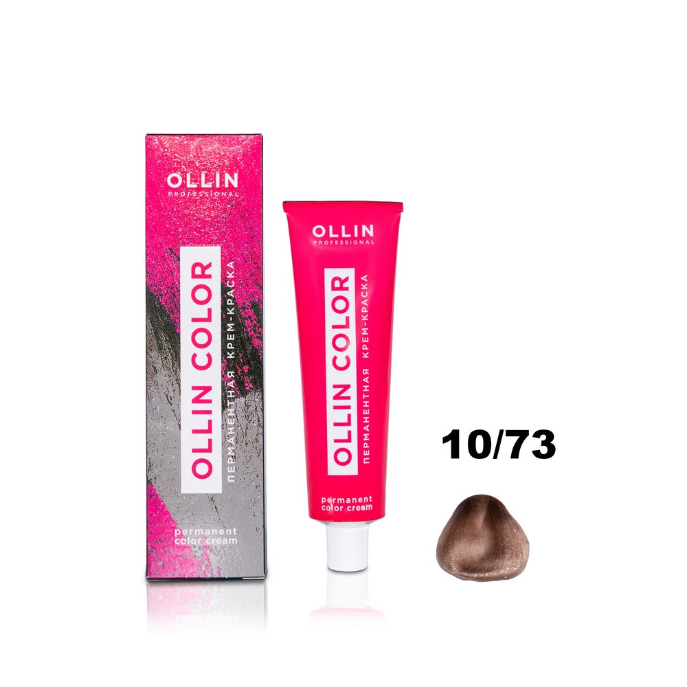 

Краска для волос Ollin Professional 10/73 светлый блондин коричнево-золотистый, 60 мл