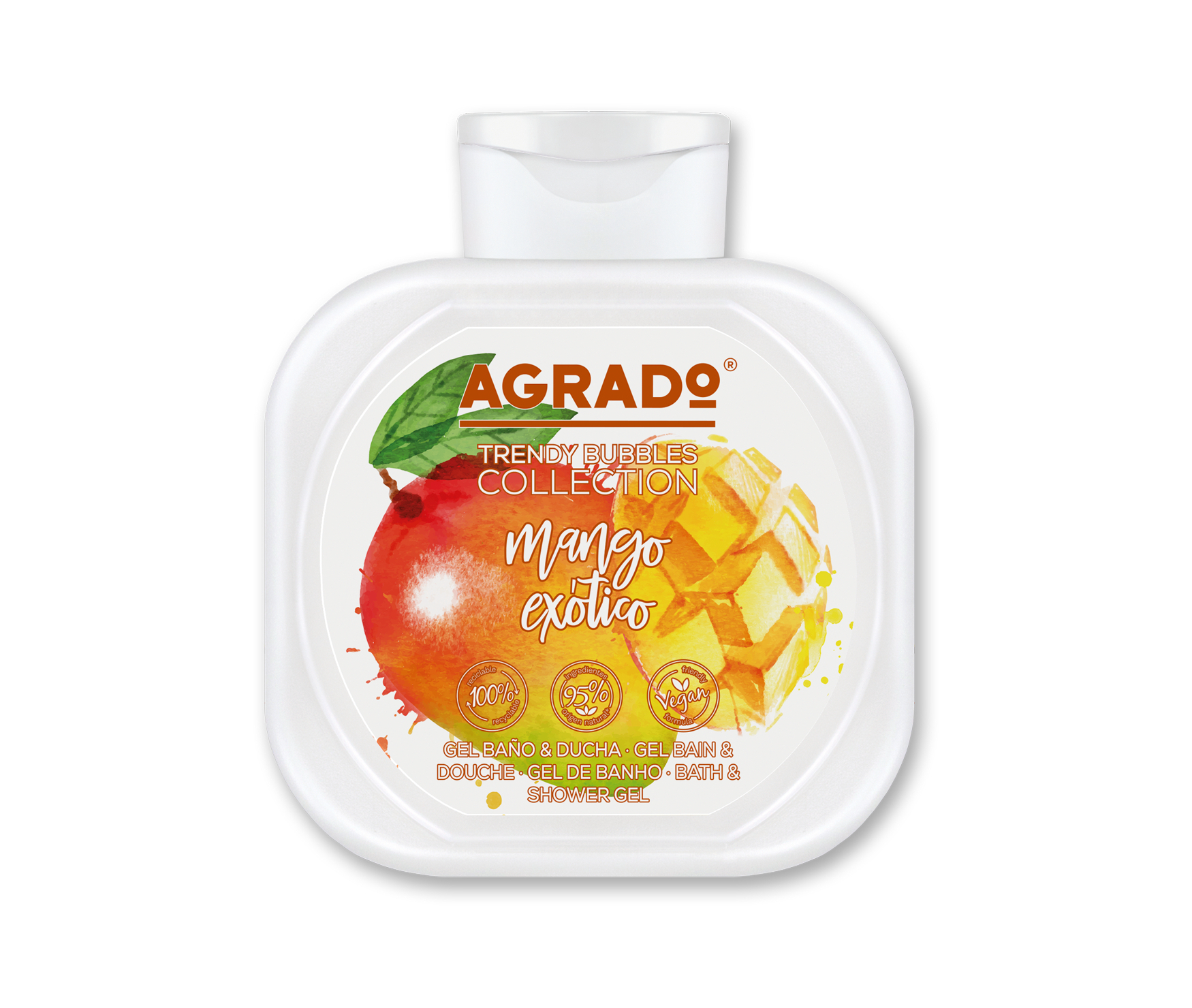 Гель для душа Agrado Exotic Mango очищающий, для всех типов кожи 750 мл