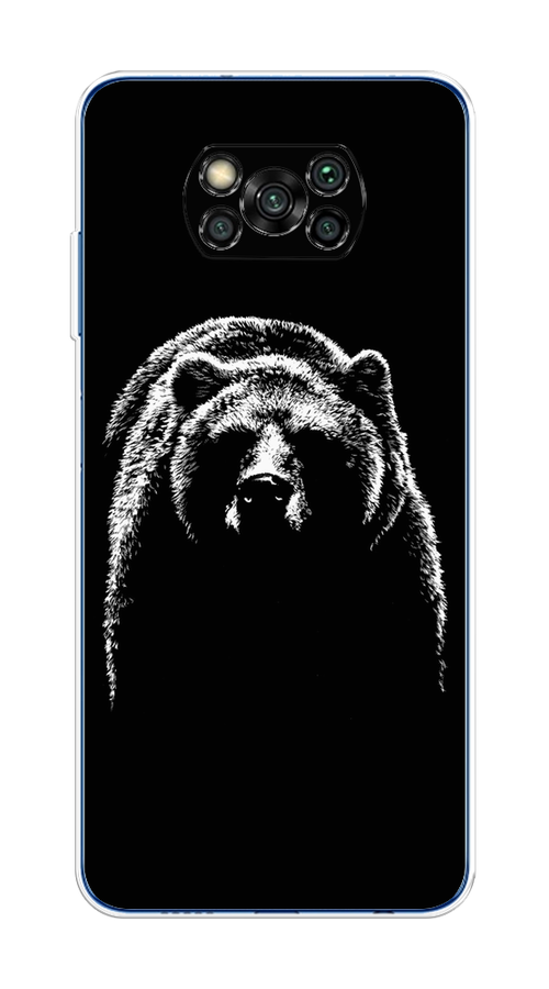 

Чехол на Poco X3/X3 Pro "Медведь в ночи", Белый;черный, 310650-1