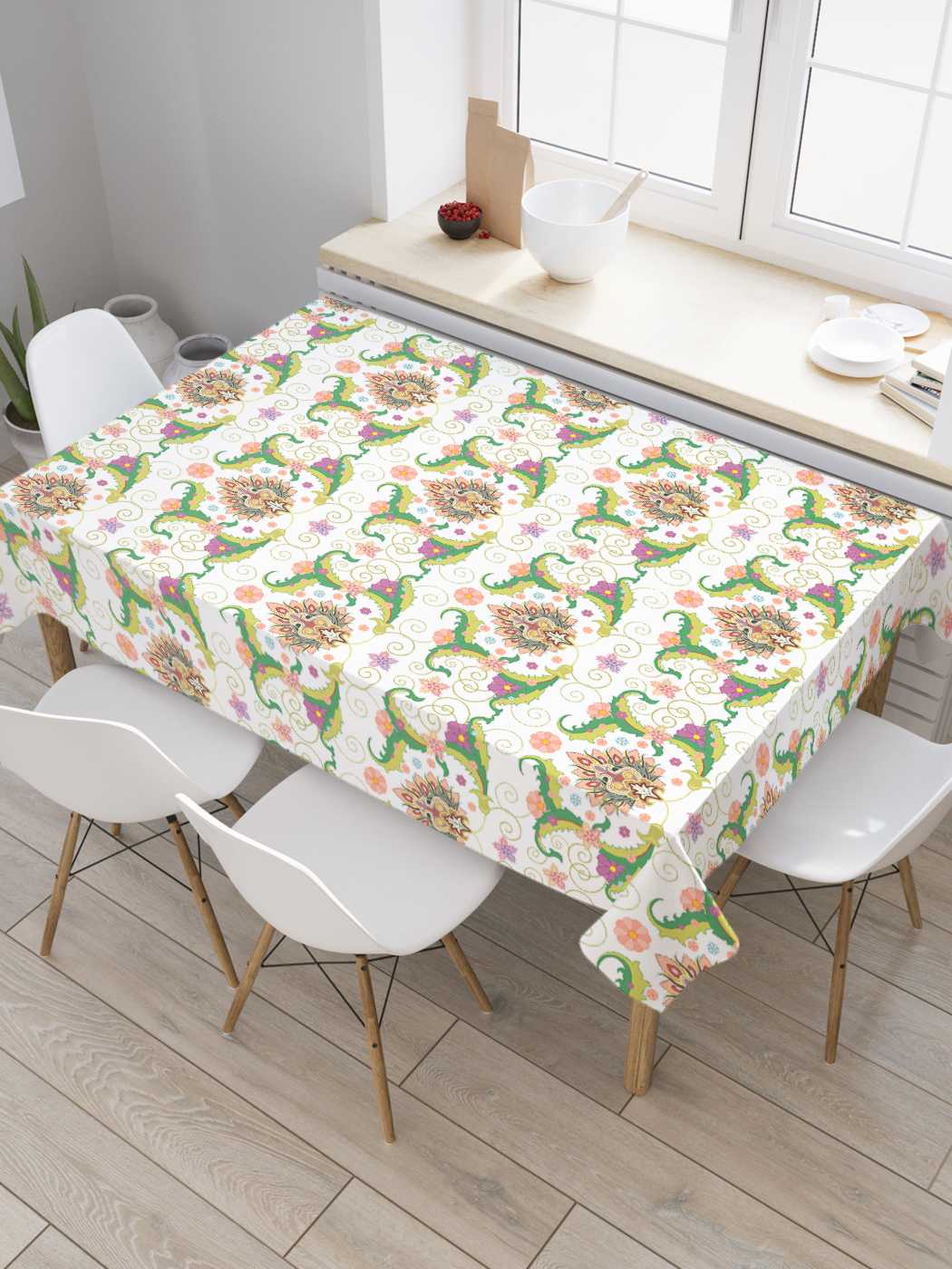 

Скатерть прямоугольная JoyArty "Энергетические узоры" из оксфорда, 180x145 см, Зеленый, Энергетические узоры