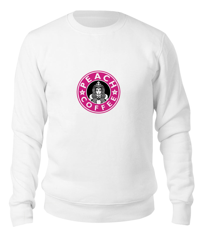 

Свитшот унисекс Printio Princess peach coffee белый XL, Princess peach coffee