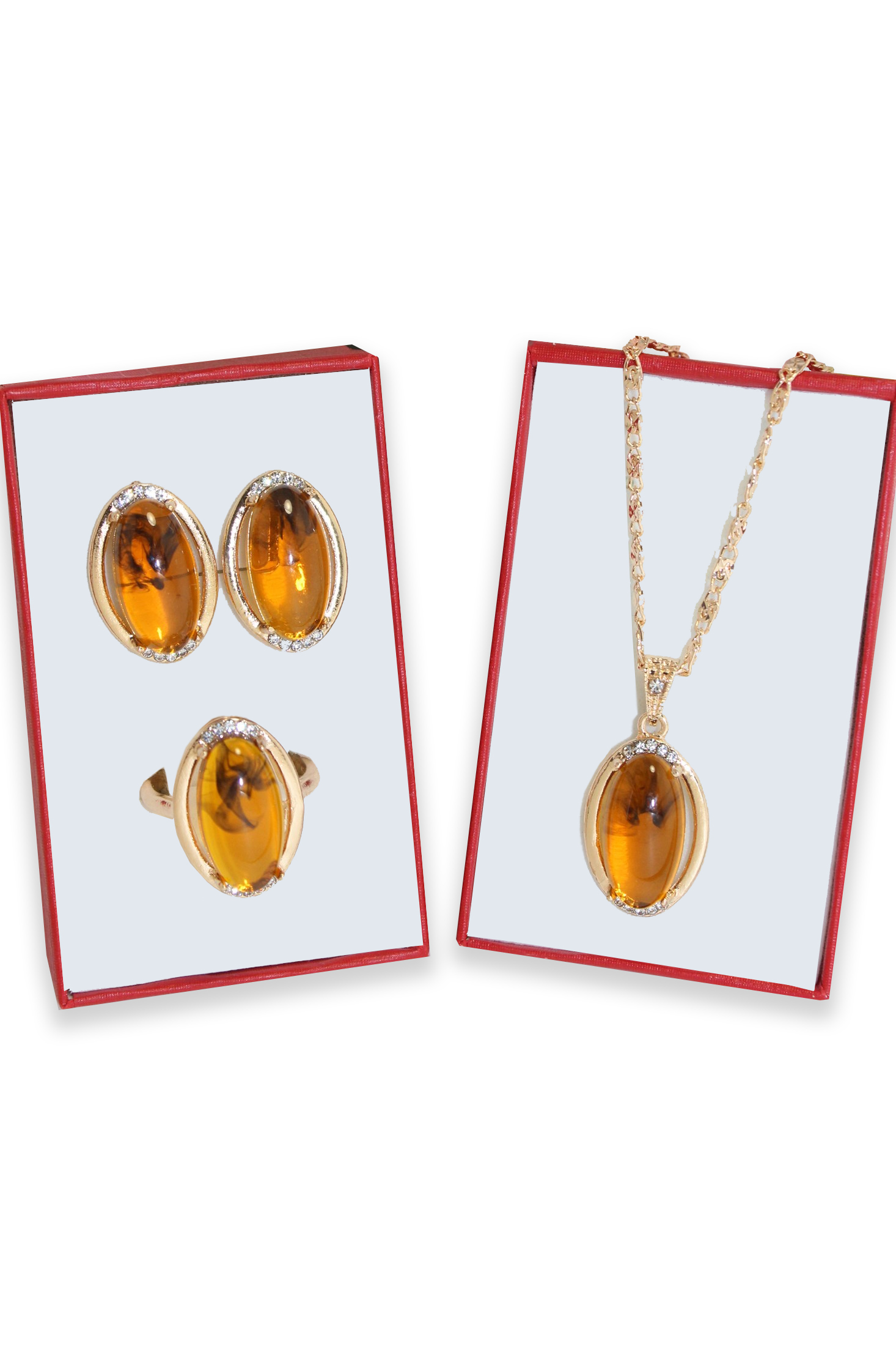 

Комплект (колье+серьги+кольцо) из бижутерного сплава с янтарем GO-TOMARKET vip_12694-4, vip_12694-4