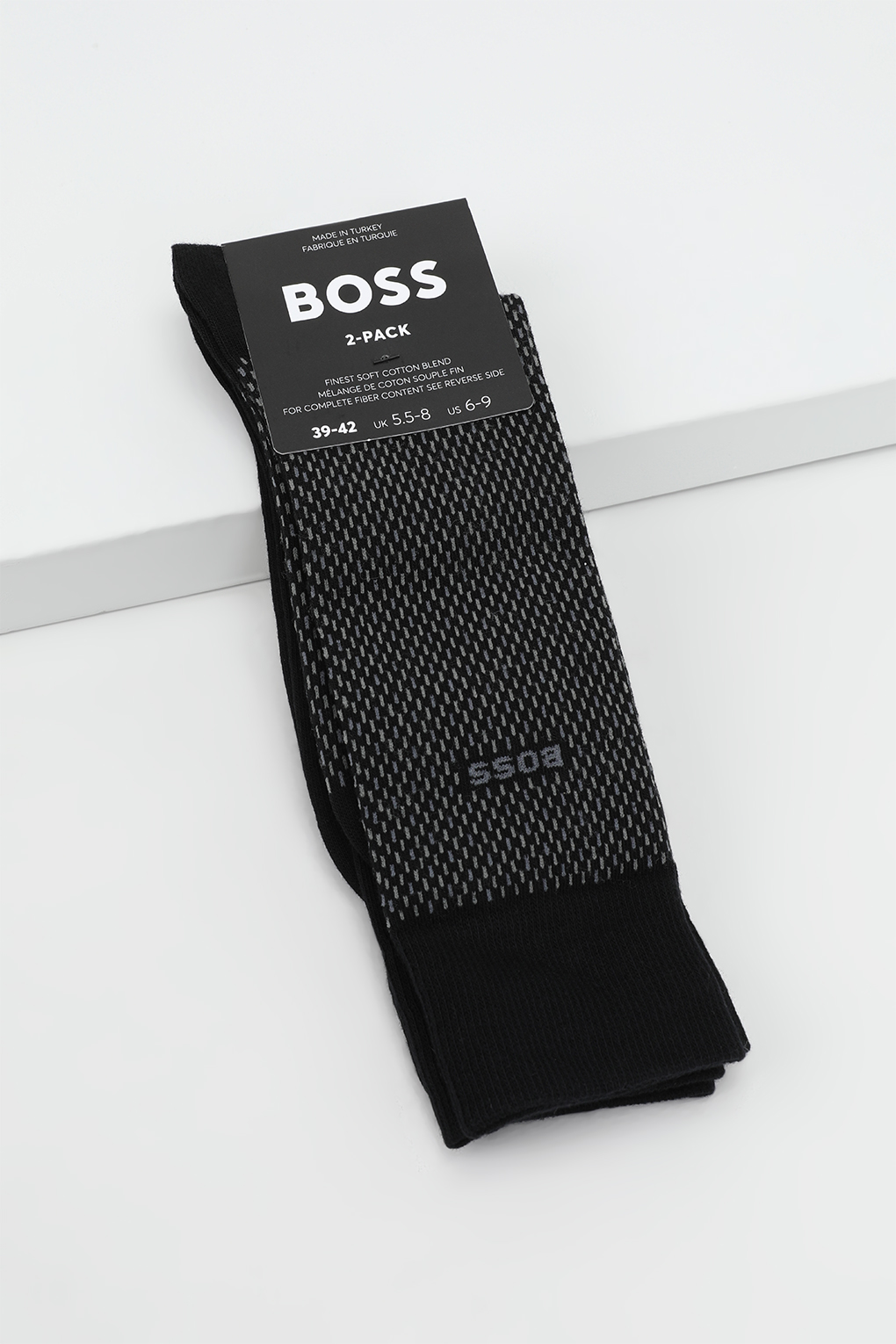 Комплект носков мужских Boss 50487872 черных 43-46 2 пары 2390₽