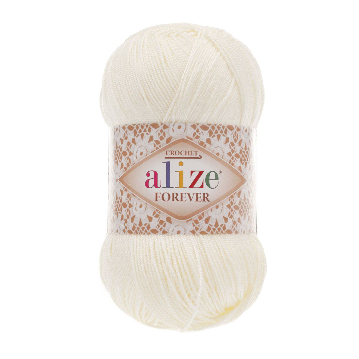 

Пряжа ALIZE 'Forever crochet' 50г, 300м, микроакрил ТУ, 450 жемчужный, 5 мотков, Белый