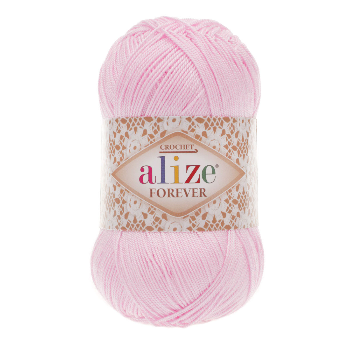 фото Пряжа alize 'forever crochet' 50г, 300м, микроакрил ту, 185 пастельно-розовый, 5 мотков