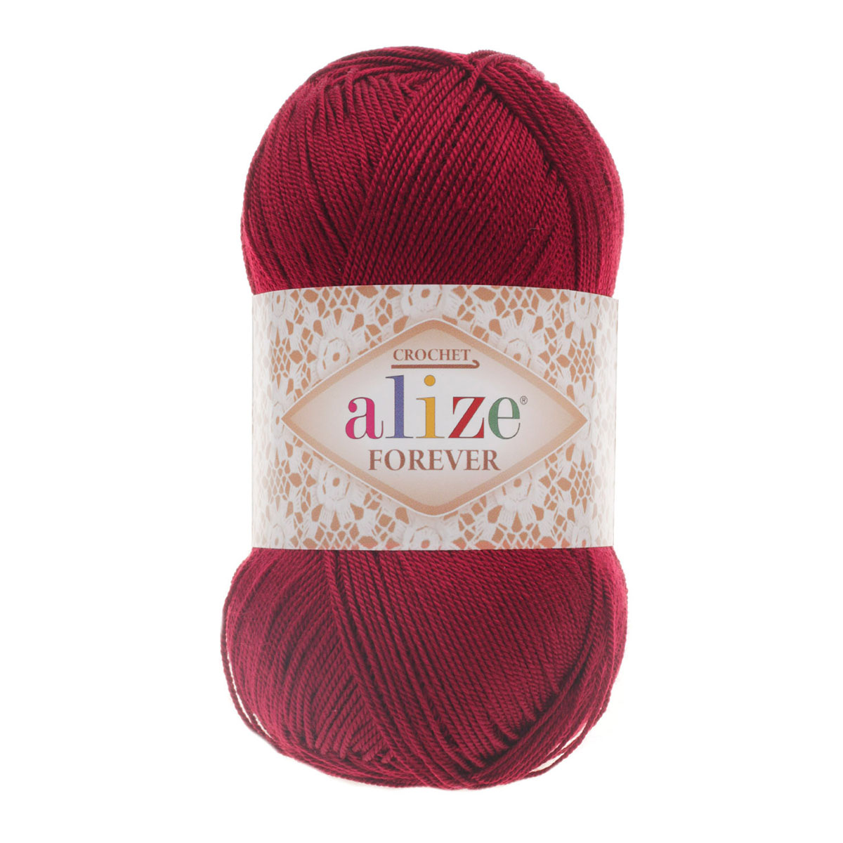 

Пряжа ALIZE 'Forever crochet' 50г, 300м, микроакрил ТУ, 57 бордовый, 5 мотков