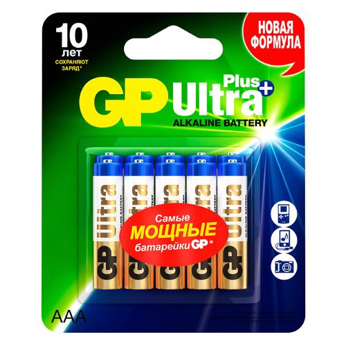 

AAA Батарейка GP Ultra Plus Alkaline GP 24AUP-2CR10, 10 шт., GP 24AUP-2CR10