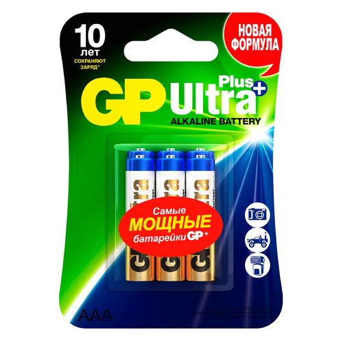 

AAA Батарейка GP Ultra Plus Alkaline GP 24AUP-2CR6, 6 шт., GP 24AUP-2CR6