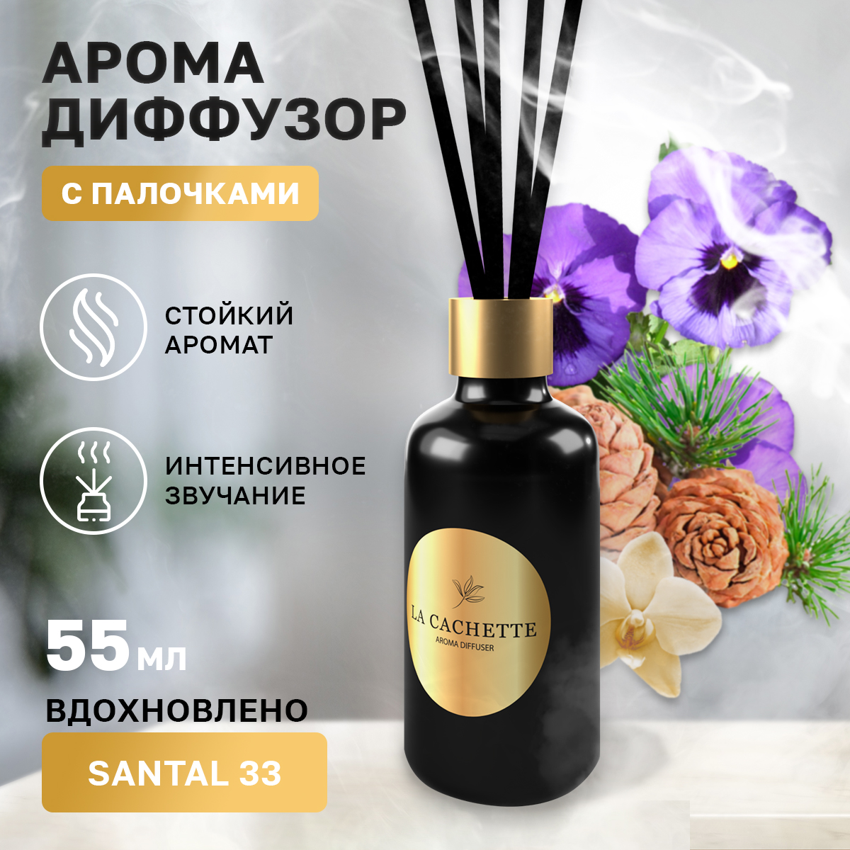 

Аромадиффузор La Cachette U271 Santal 33 55 мл