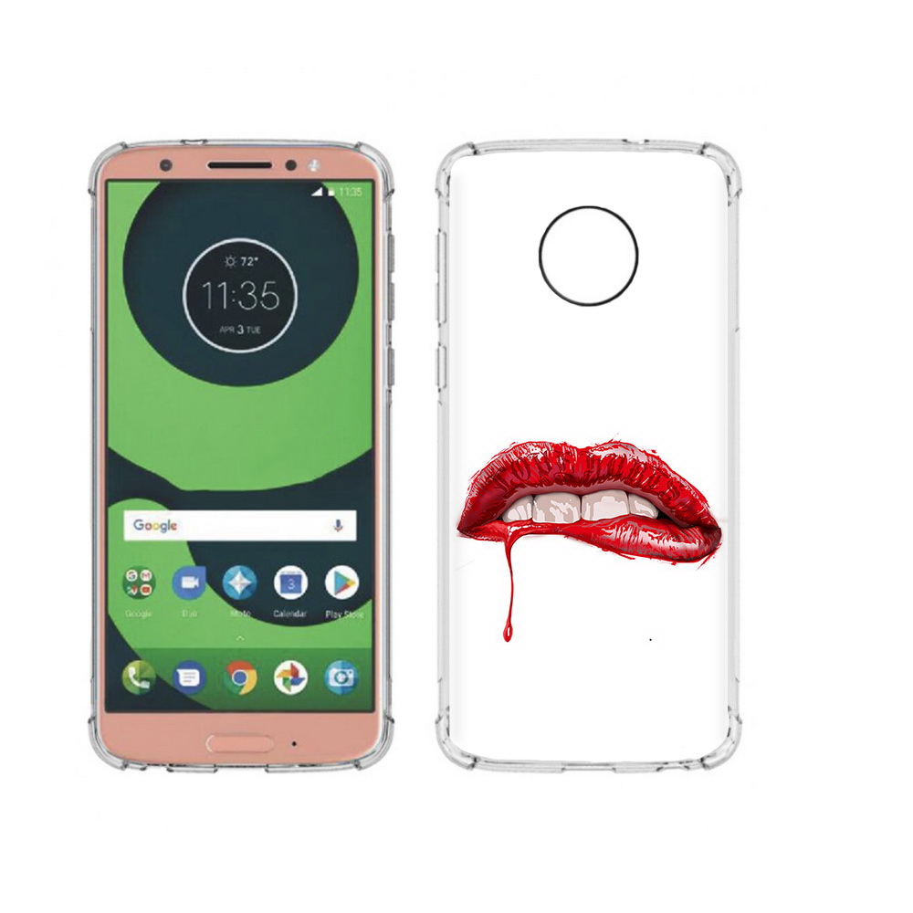 

Чехол MyPads Tocco для Motorola Moto G6 яркие красные губы (PT99805.376.706), Прозрачный, Tocco