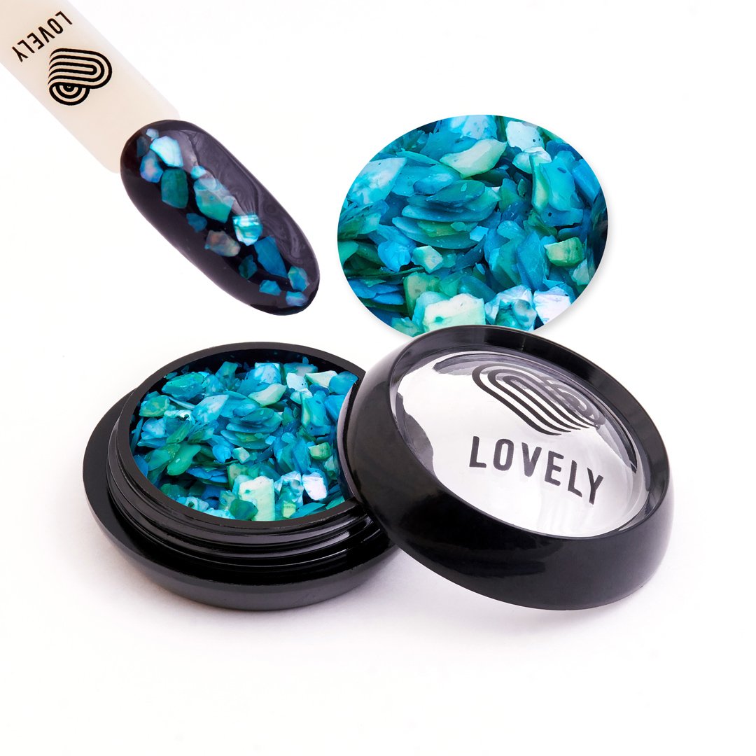 

Слюда для дизайна ногтей Lovely, бирюзовая