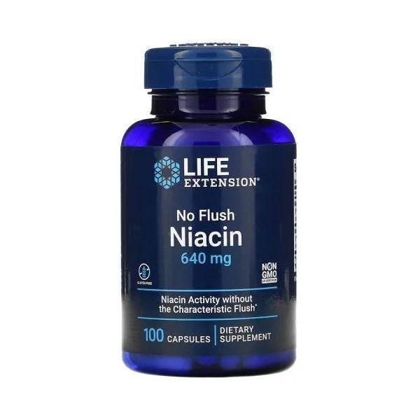 Ниацин Life Extension No Flush Niacin 640 мг капсулы 100 шт