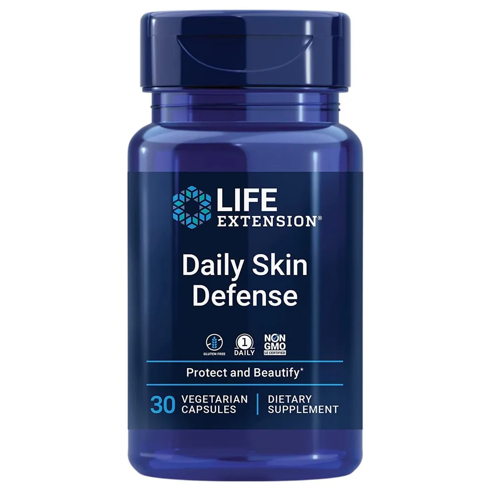 Комплекс для ухода за кожей Life Extension Daily Skin Defense вегетарианские капсулы 30 шт