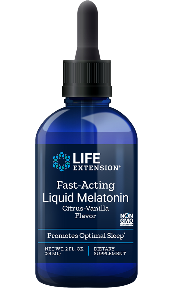 Life extension Fast-Acting Liquid Melatonin (Citrus-Vanilla)  2 fl oz