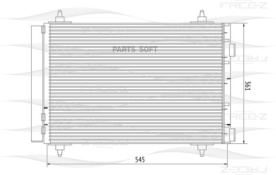 Радиатор кондиционера CITROEN Berlingo/C4 04->/PEUGEOT 307/308/408/Partner 00->