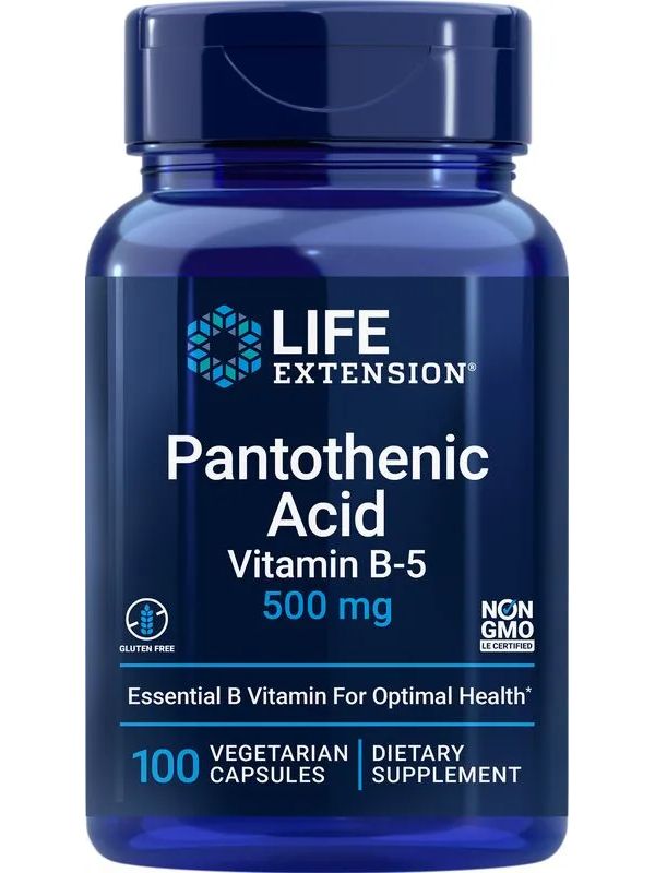 Life extension Pantothenic Acid, 500 mg, 100 vegetarian capsules  - купить