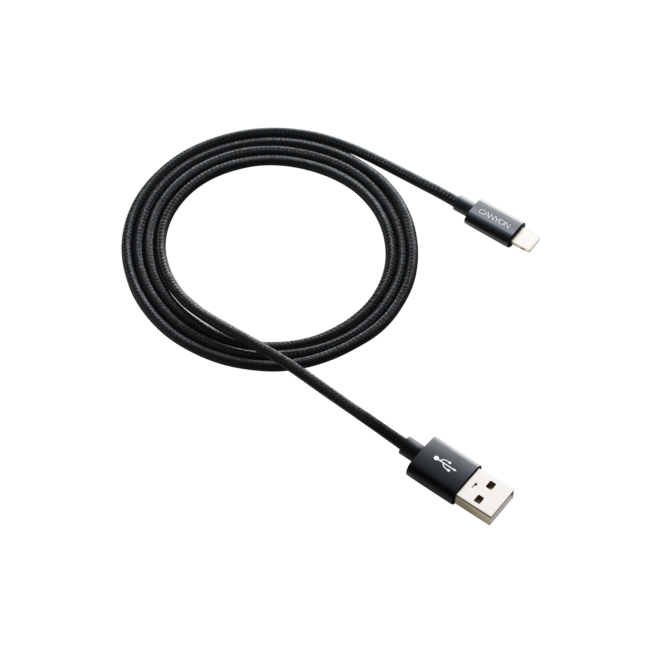 фото Кабель canyon lightning usb cable 1m, black