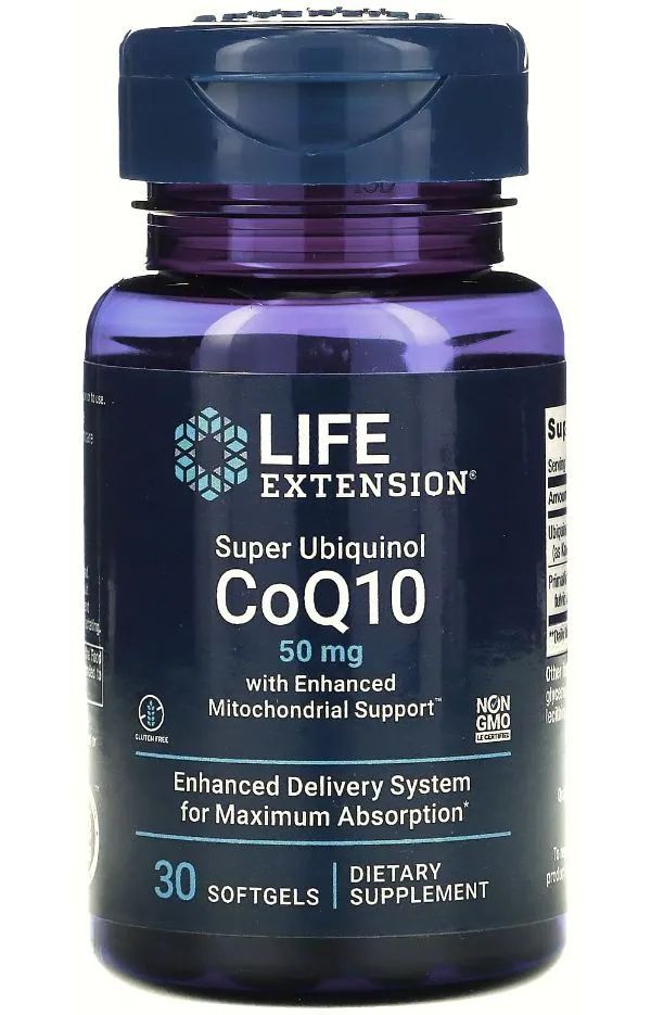 Купить Life extension Super Ubiquinol CoQ10, 100 mg, 60 softgels