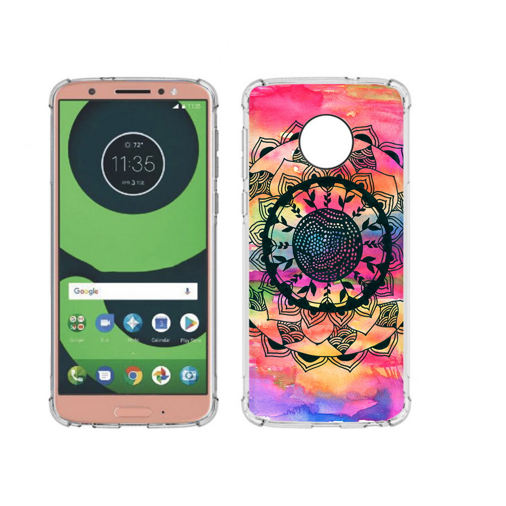 

Чехол MyPads Tocco для Motorola Moto G6 яркая абстракция круглый цветок (PT99805.376.704), Прозрачный, Tocco