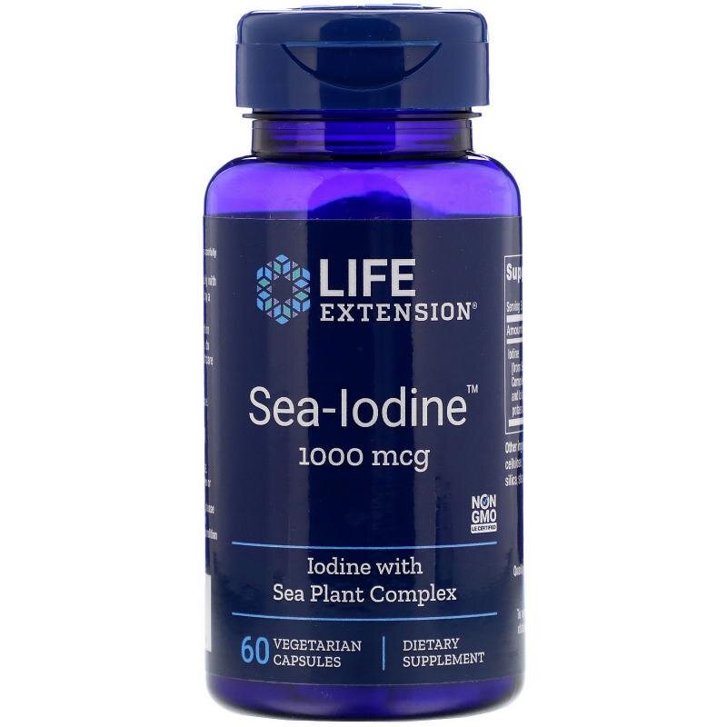 Life extension Sea-Iodine 1000 mcg, 60  vegetarian capsules