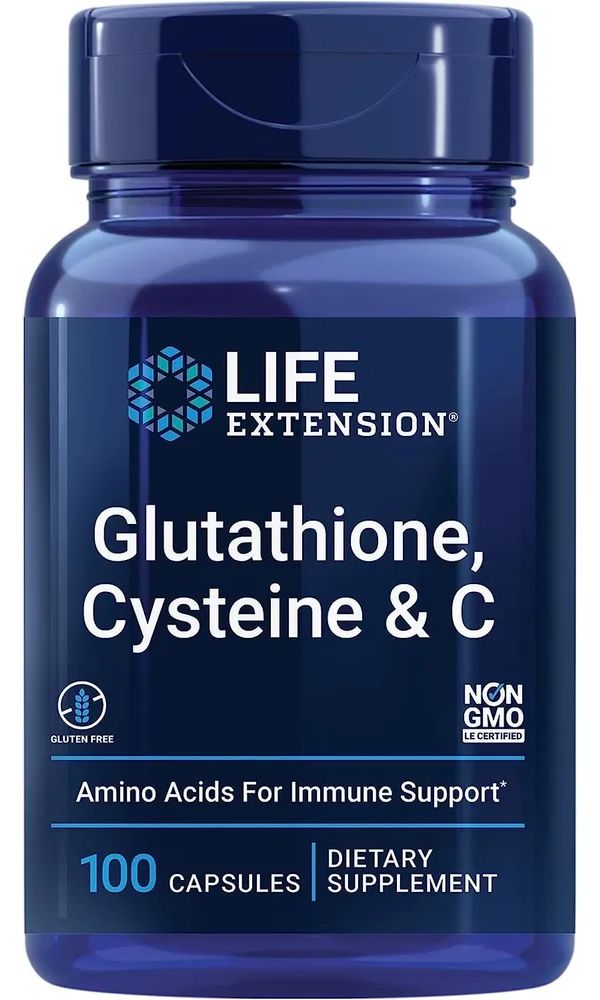 Глутатион, цистеин и витамин С Life Extension Glutathione, Cysteine & C капсулы 100 шт