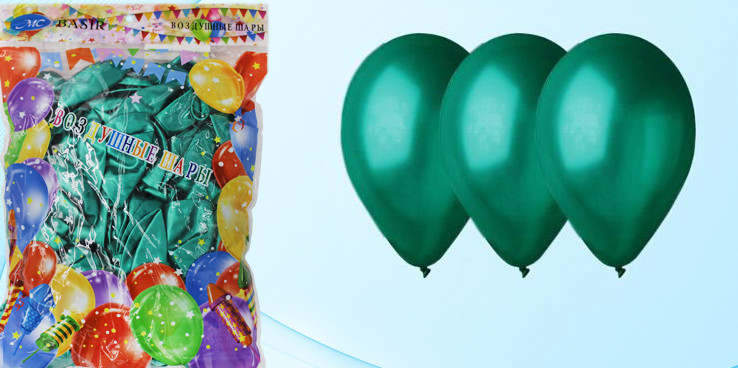 Воздушные шарики Miraculous МС-3445 зел., размер 12, 100 штук