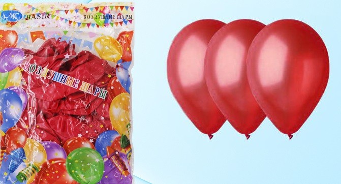 Воздушные шарики Miraculous МС-3443 крас., размер 12, 100 штук