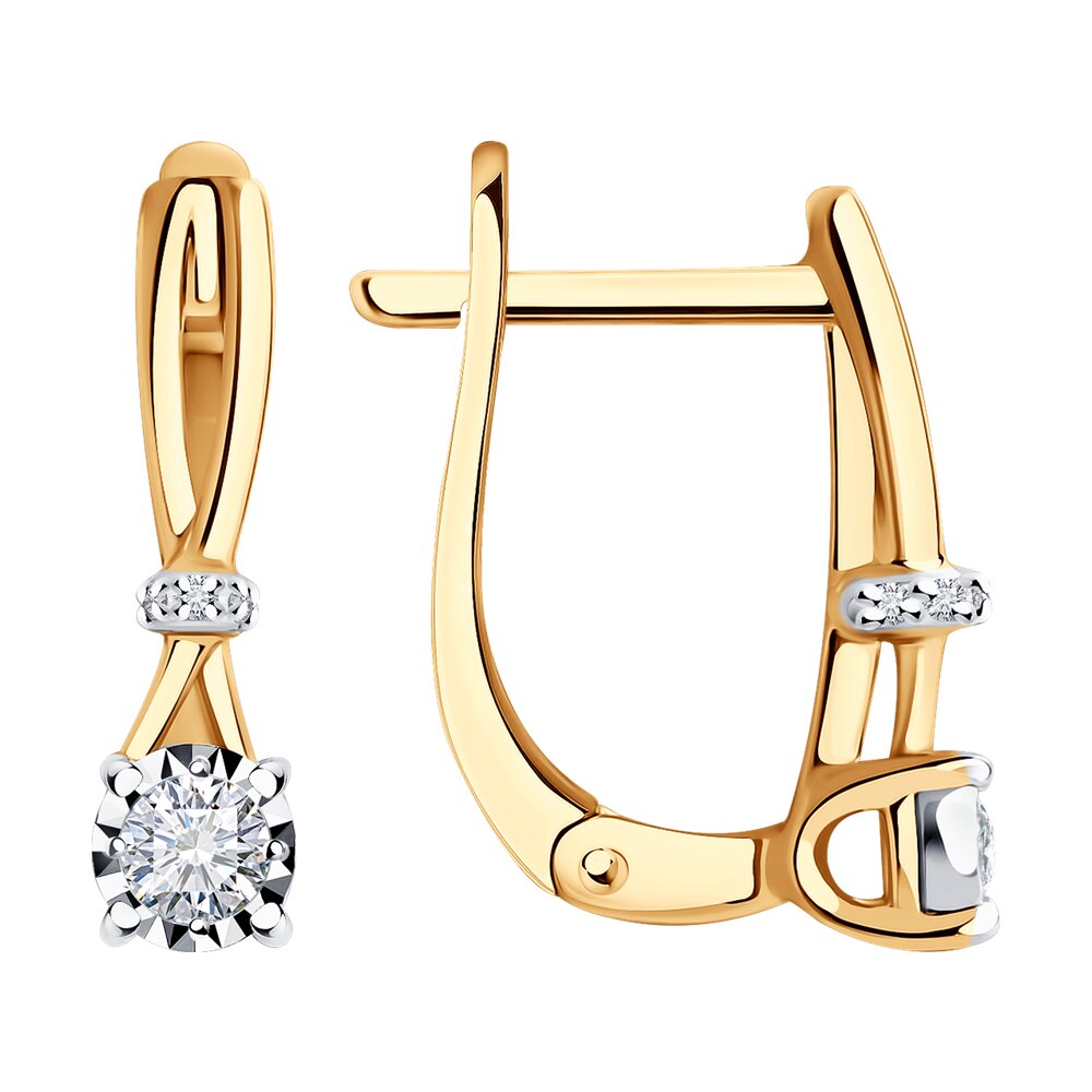 

Серьги из красного золота/белого золота Diamant 51-220-01683-1, бриллиант, 51-220-01683-1