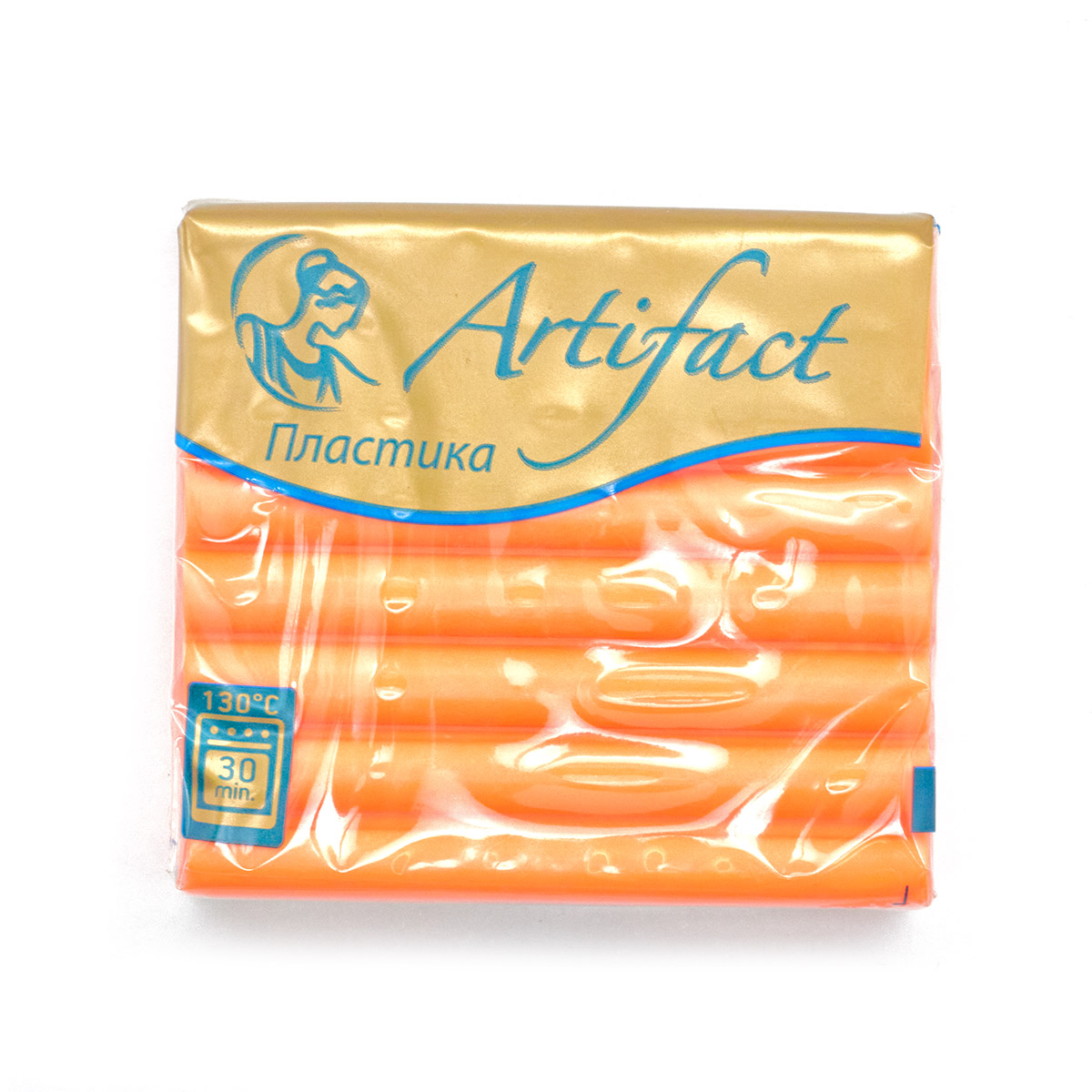 Пластика Артефакт пластилин отверждаемый брус 56 гр 323 флуоресцентный оранжевый