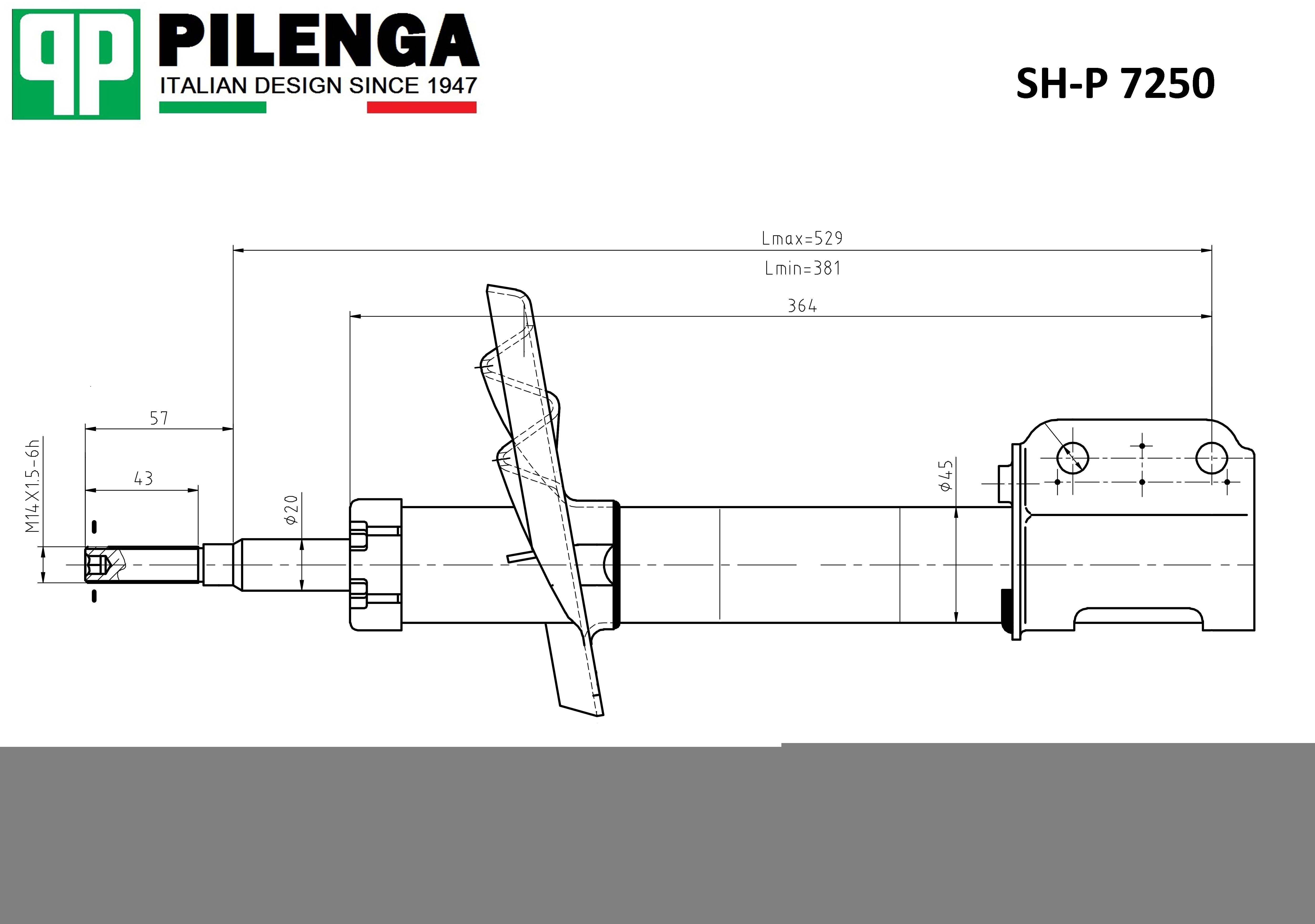 

PILENGA SH-P7250 Амортизатор передний GAS L/R 1шт