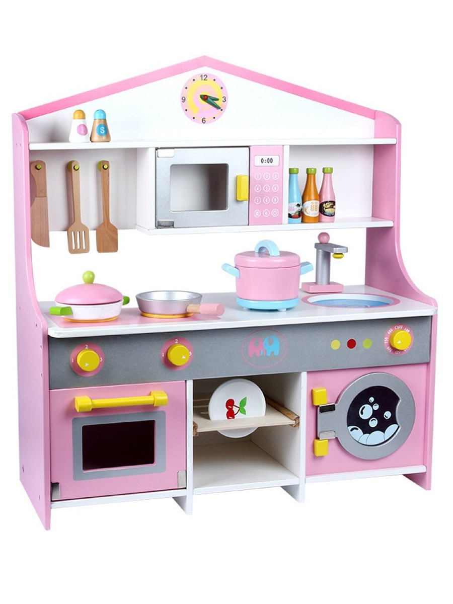 Игровой набор StarFriend Детская кухня деревянный 12 предметов 62x23x72 см pema kids игровой набор микроволновая печь