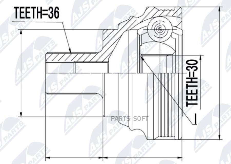 

NTY NPZSK007 Шрус наруж 36x30 touran/b-6 1.9d 1шт