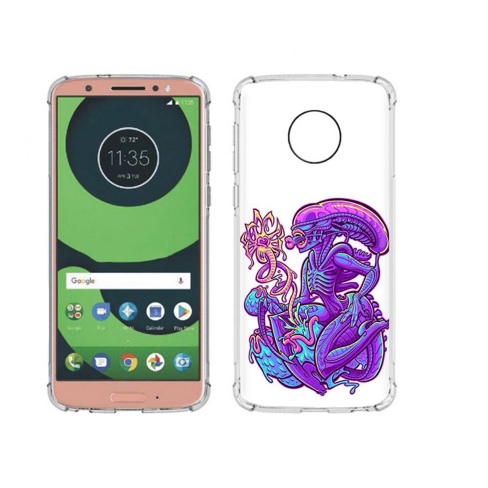 

Чехол MyPads Tocco для Motorola Moto G6 чужой фиолетовый цвет (PT99805.376.693), Прозрачный, Tocco