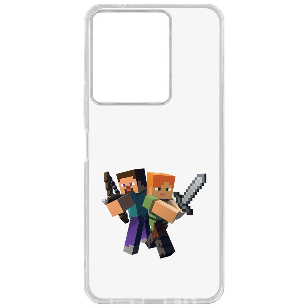 

Чехол-накладка Krutoff Clear Case Minecraft-Стив и Алекс для Vivo Y36, Прозрачный