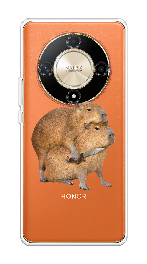 

Чехол на Honor X9B "Капибара с ножом", Бежевый, 6122550-1