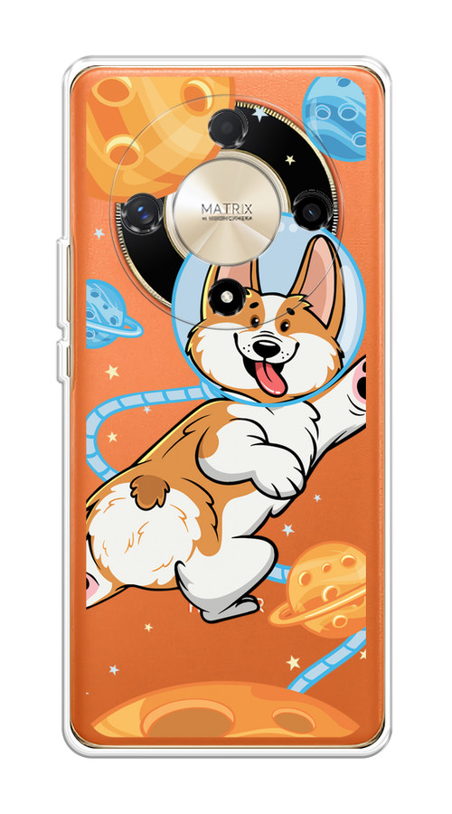 

Чехол на Honor X9B "Корги-космонавт", Голубой;бежевый;белый, 6122550-1