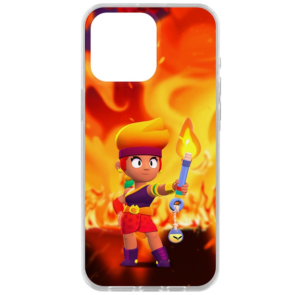 

Чехол-накладка Krutoff Clear Case Brawl Stars-Амбер для iPhone 15 Pro Max, Прозрачный
