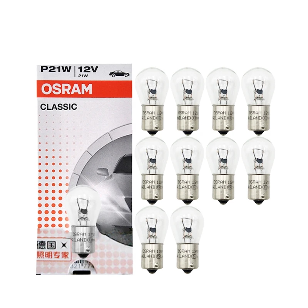 Комплект автомобильных сигнальных ламп Osram P21W (21W 12V) Classic 10шт