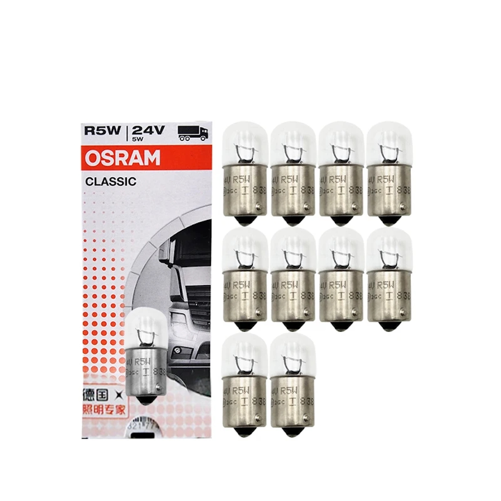 Комплект автомобильных сигнальных ламп Osram R5W (5W 24V) Classic 10шт