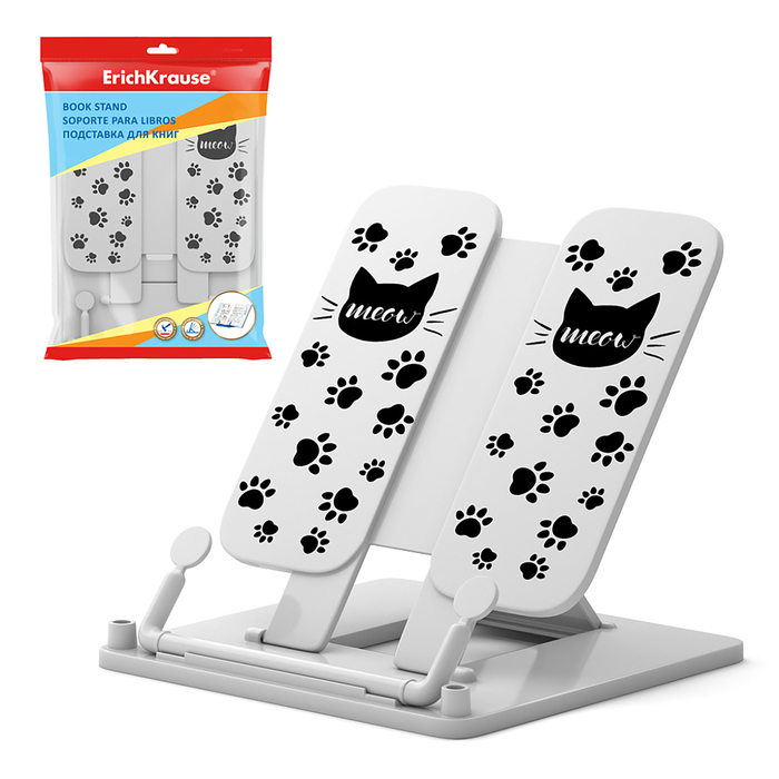 

Подставка для книг ErichKrause Meow, пластик, белый, Разноцветный