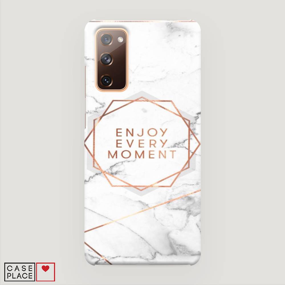 фото Пластиковый чехол "enjoy every moment мрамор" на samsung galaxy s20 fe awog