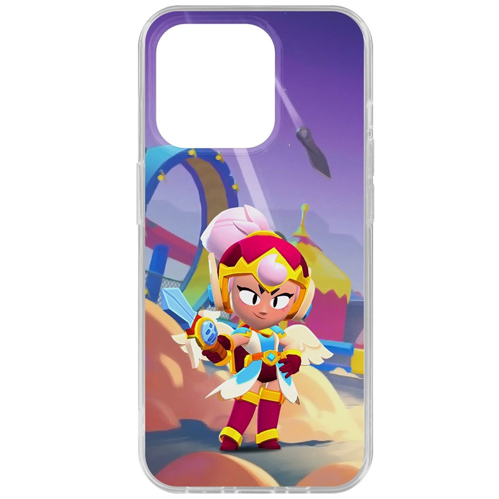 Чехол-накладка Krutoff Clear Case Brawl Stars-Валькирия Джанет для iPhone 15 Pro