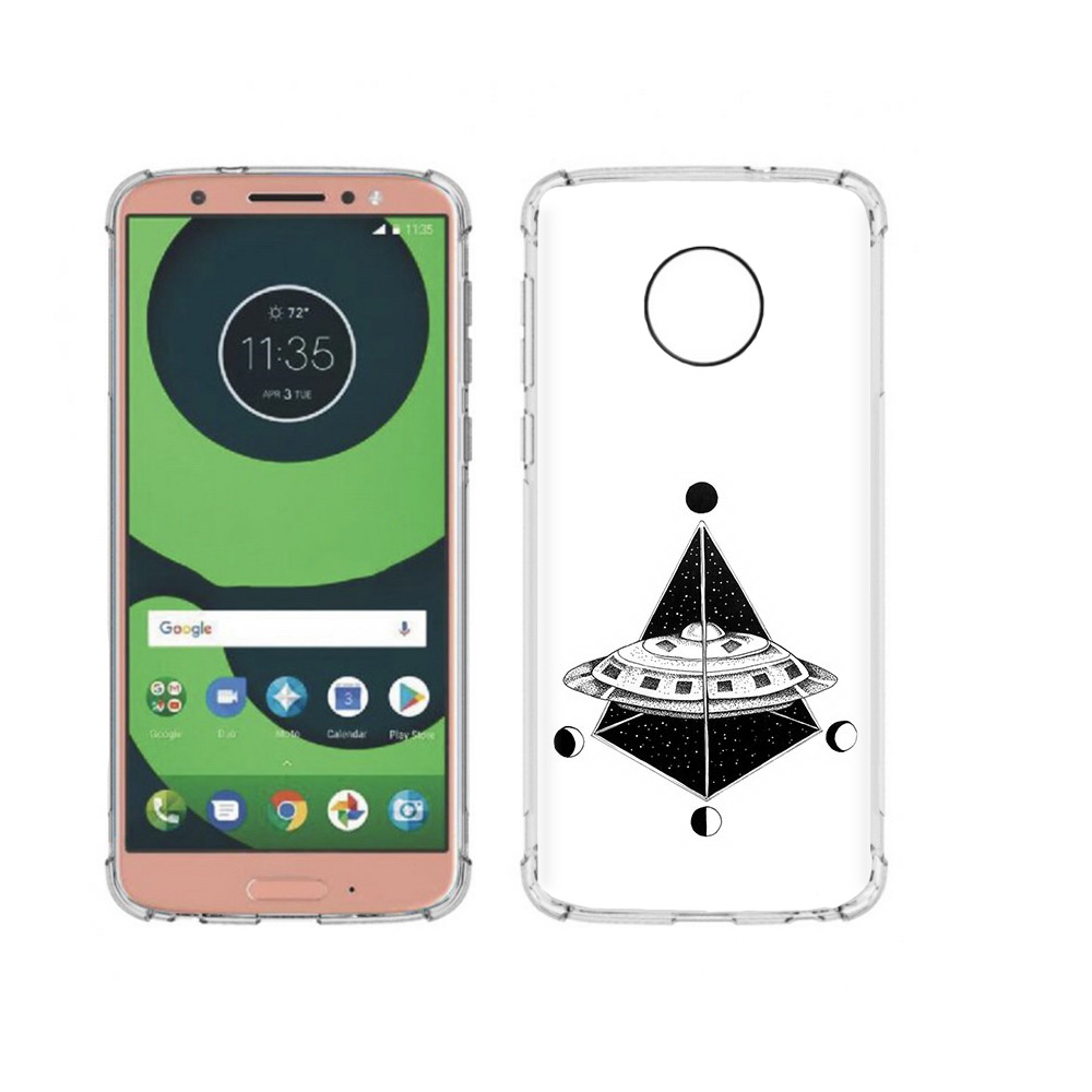 

Чехол MyPads Tocco для Motorola Moto G6 черно белая летающая тарелка (PT99805.376.679), Прозрачный, Tocco