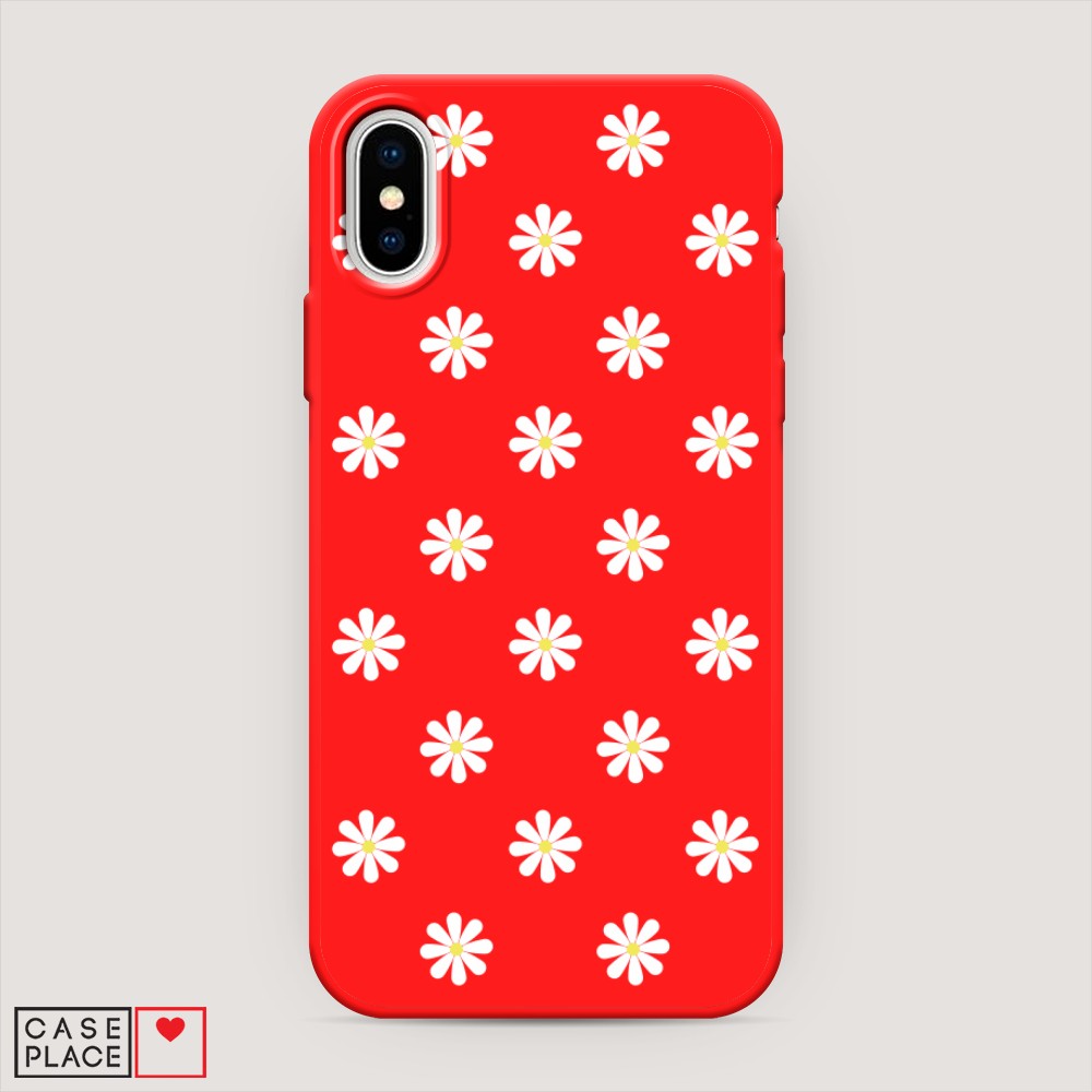 

Матовый силиконовый чехол "Маленькие ромашки" на Apple iPhone X (10), 11053-1