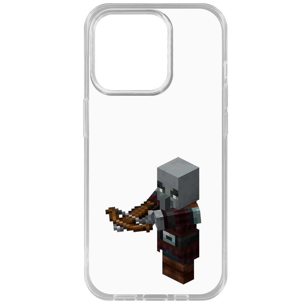 

Чехол-накладка Krutoff Clear Case Minecraft-Разбойник для iPhone 15 Pro, Прозрачный