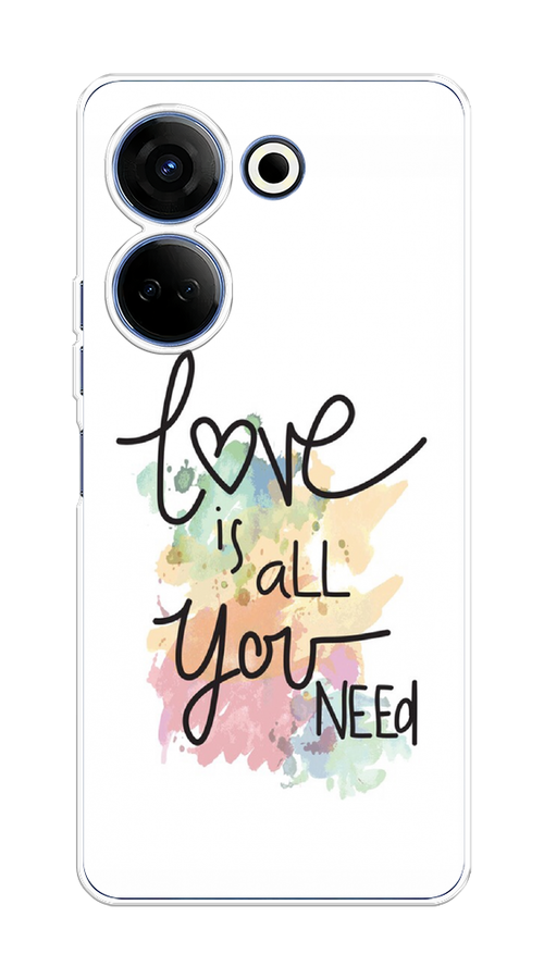 

Чехол на Tecno Camon 20/20 Pro 4G "Love is all you need", Белый;черный;зеленый, 304350-1