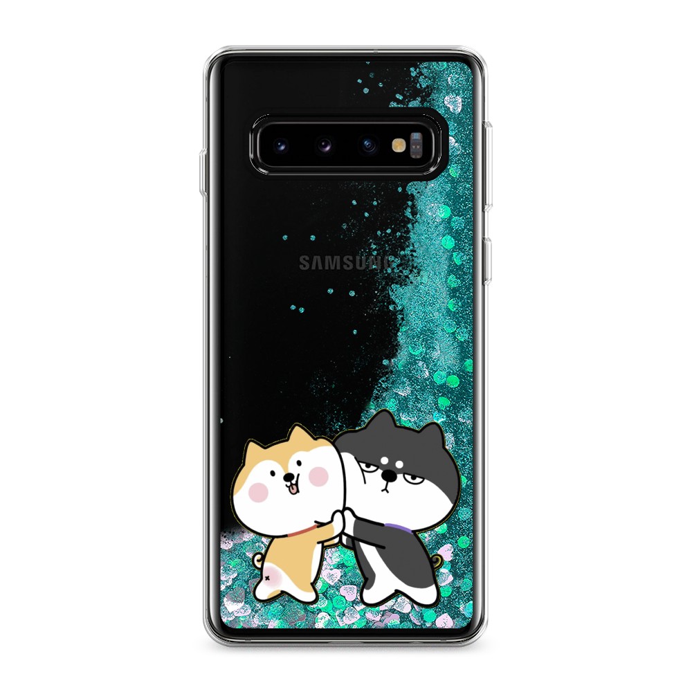 

Жидкий чехол с блестками "Обнимашки акита" на Samsung Galaxy S10, 27095-1