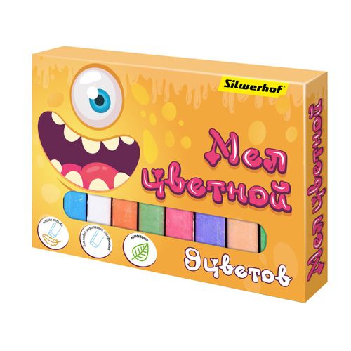 

Мел цветной SILWERHOF Монстрики 9 цветов