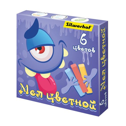 

Мел цветной SILWERHOF Монстрики 6 цветов