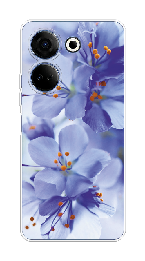

Чехол на Tecno Camon 20/20 Pro 4G "Фиолетовые цветки", Фиолетовый;синий, 304350-1
